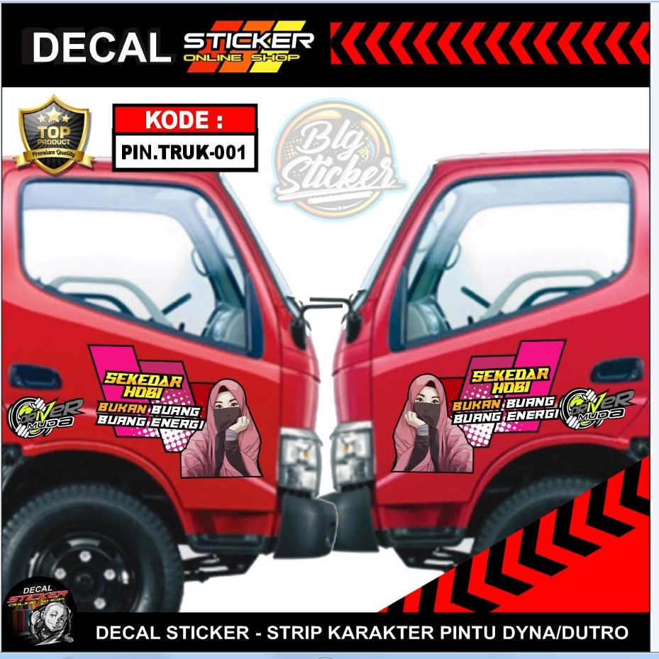 STICKER DECAL STRIP PINTU TRUCK ALL MOBIL DYNA DUTRO CANTER RAGASA UMPLUNG
