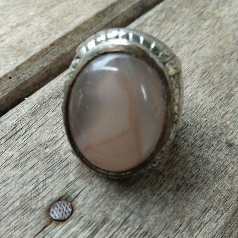 Cincin Batu Akik Motif Semar Kuncung Kristal Natural