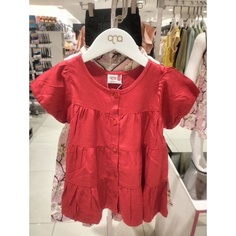 Qna Baju Pakaian Dress Anak Perempuan Original Merah