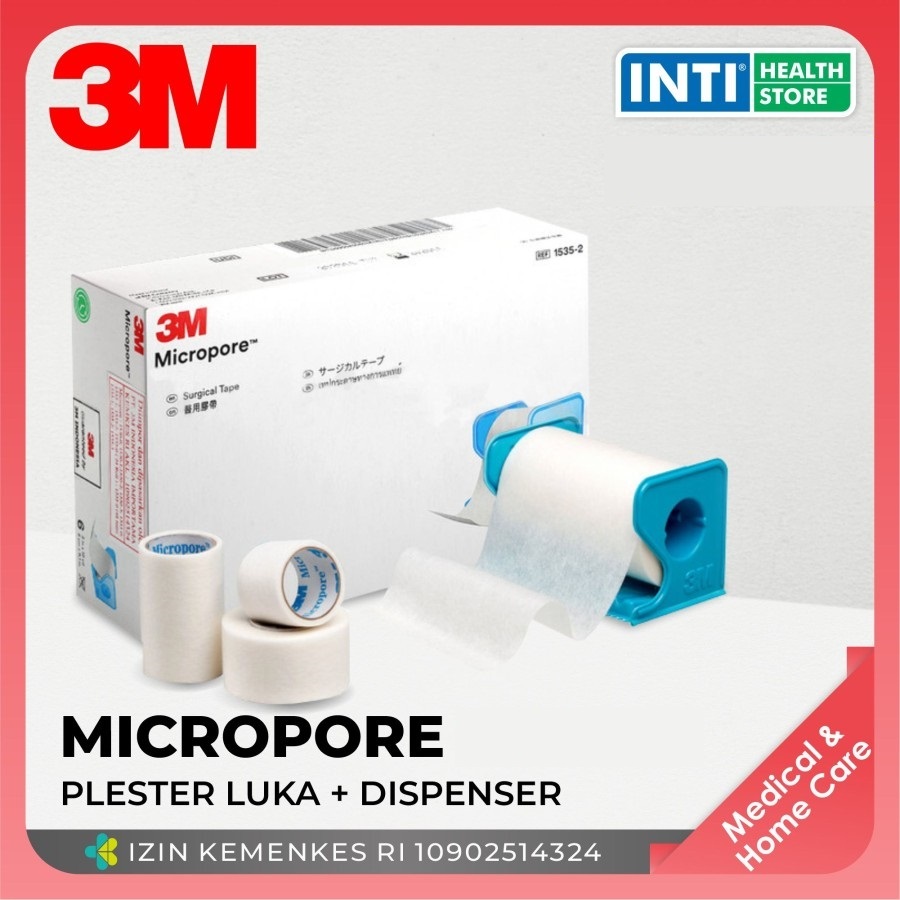 3M | Micropore | Plester Putih Micropore | Plester Roll Putih 1/2 inch 1 inch 2 inch