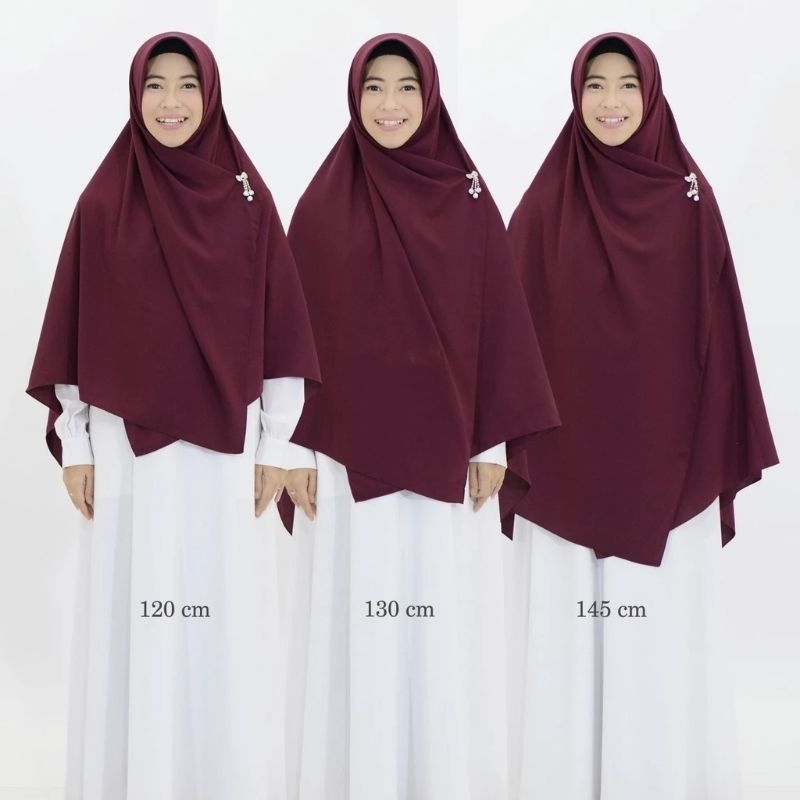 Kerudung Segi empat Wolfis Jumbo / Khimar segi empat polos / Hijab syari 130x130/ kerudung segi empa