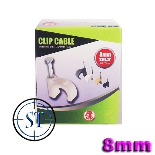 Paku Klem Beton 8 Clip Kabel Lubang Dudukan Kabel Dinding Rumah Tembok Skrup Klip Beton Kuat Diamete