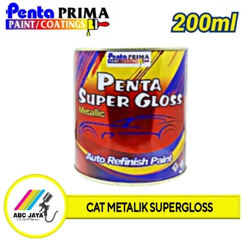 Cat Penta Super Gloss NC 200ml Varian Warna Metallic Metalik Merah Gold Titanium Hitam Orange Biru Duco Duko