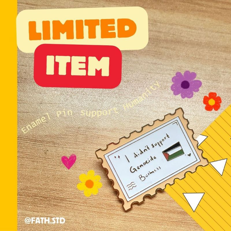 Enamel Pin Palestine Themed (Perangko + Peniti)
