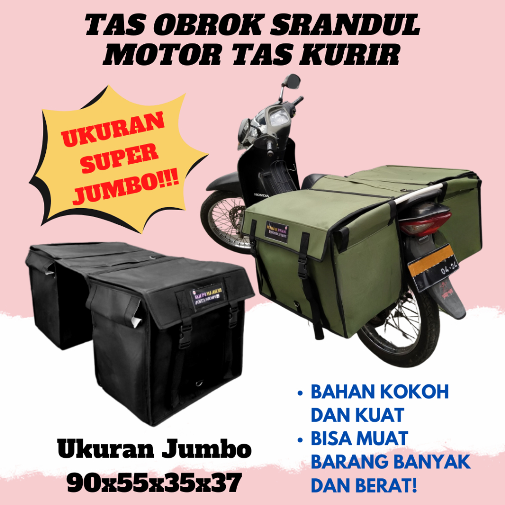OBROK SRANDUL KURIR Tas Obrok Srandul Kurir Motor Ukuran Besar dan Super Jumbo