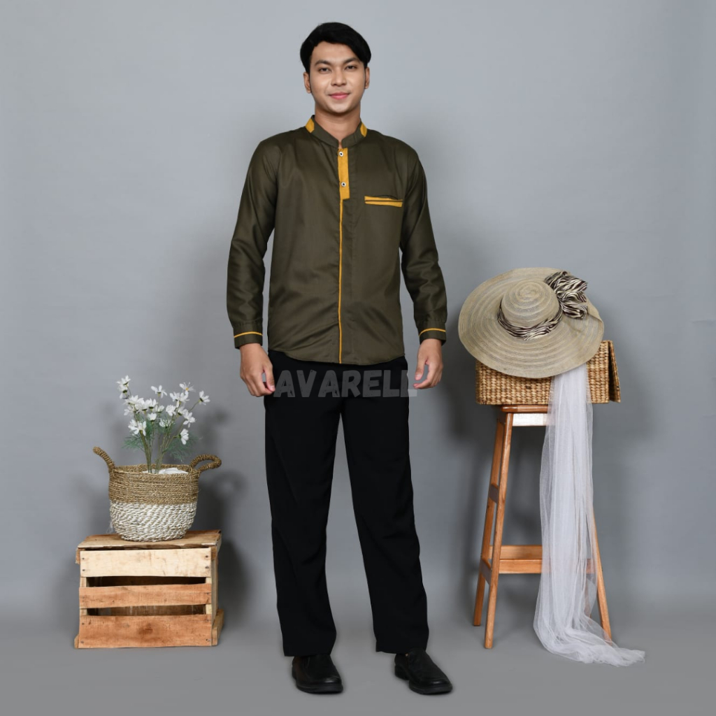 "SAMASE PEJE by AVARELL" Baju Koko Kemeja Kemko Kokoh Pria Dewasa Lengan Panjang Takwa Taqwa Laki La