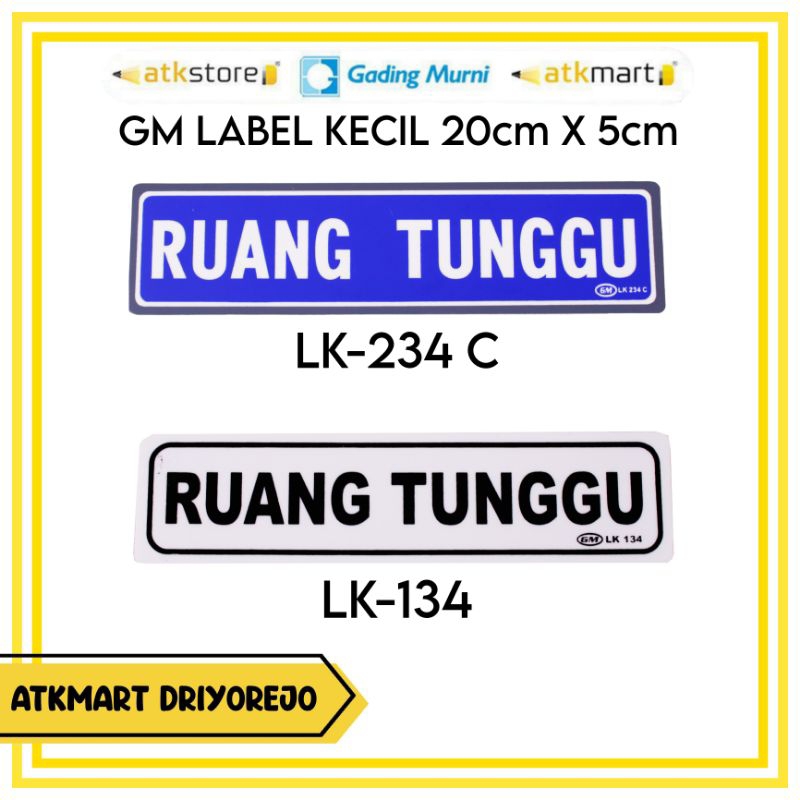 

GM LABEL KECIL RUANG TUNGGU - PAPAN PENANDA - PAPAN AKRILIK PETUNJUK