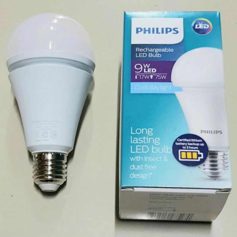 Lampu Philips AC/DC emergency LED bulb 9 watt