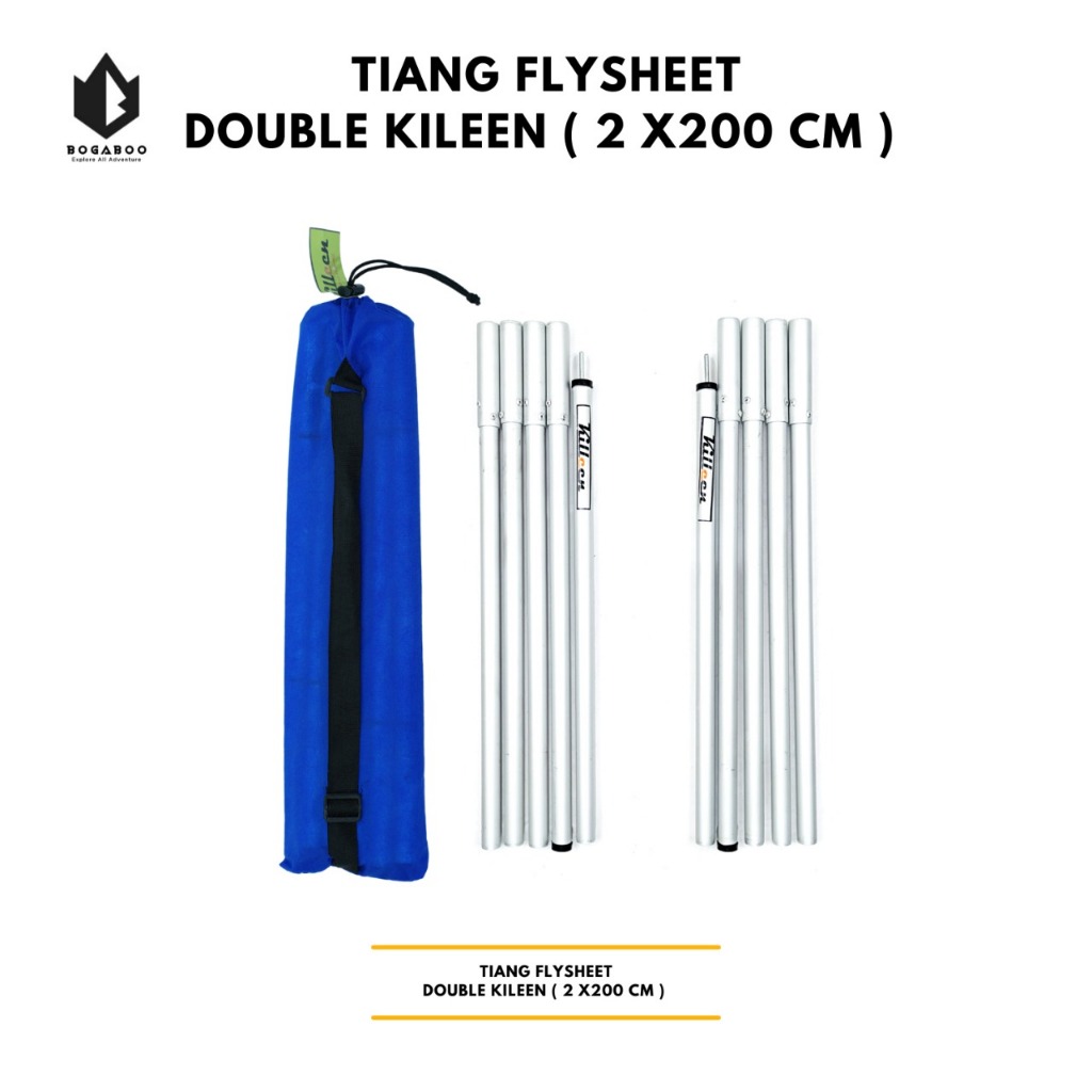 Tiang Flysheet Double Killen Frame Alloy 2 x 200 cm - Tiang Bivak Tenda Camping - Tiang Flysheet
