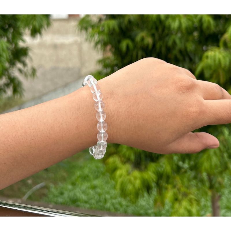 Gelang Energi Batu Kristal Kuarsa Bening 10 mm
