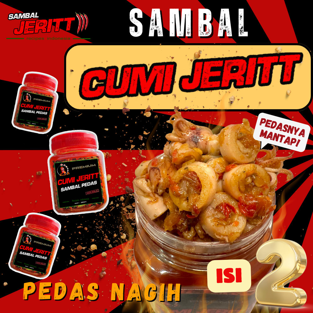 

Sambaljeritt - Sambal Cumi Jeritt Pedas isi 2 botol