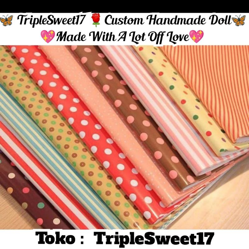 sampul kado+box kado+ pita+plastik anti air Custom Handmade by TripleSweet17 boneka plushie doll