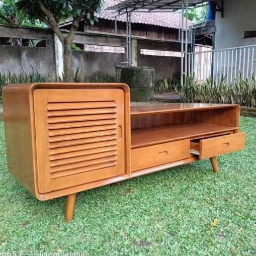 Bufet Tv Minimalis Kayu Jati Warna Rustic Antik Mebel Jepara