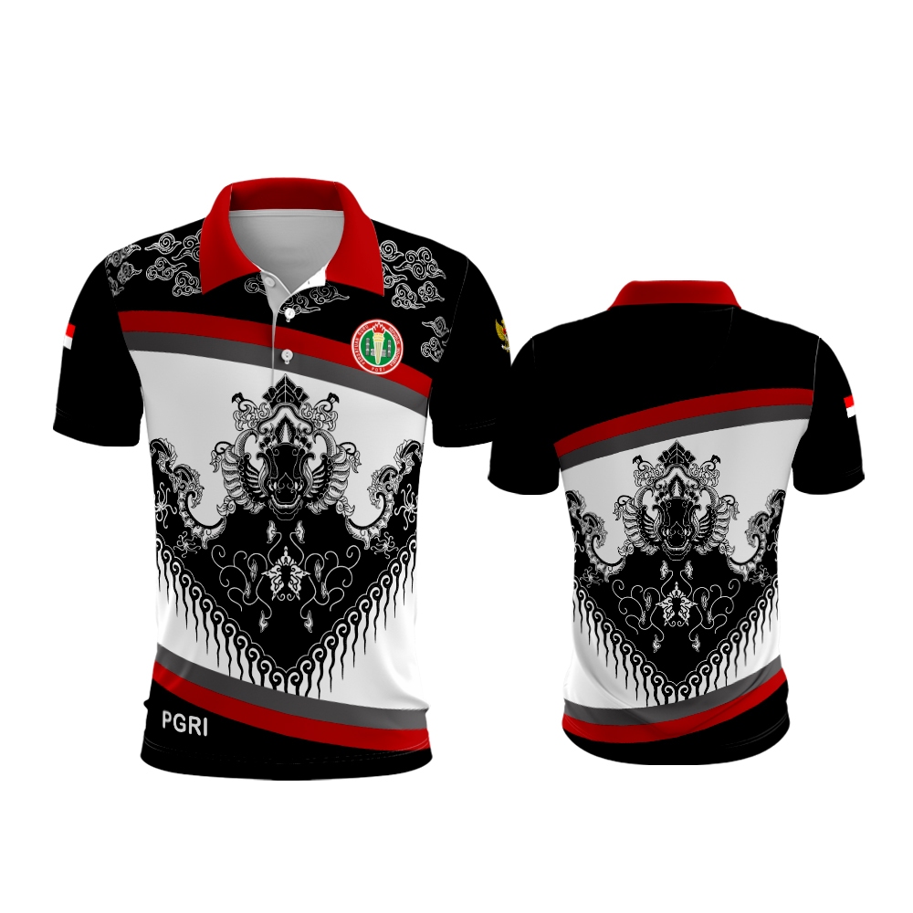 Baju PGRI Pria / Baju Kaos Berkerah Pria / Baju Guru Pgri Pria Lengan Pendek