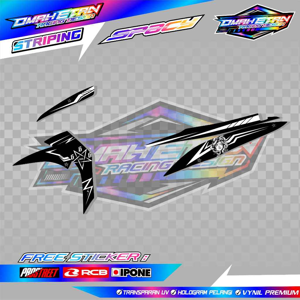 STRIPING VARIASI HONDA SPACY MEDUSA / STICKER HONDA SPACY MEDUSA