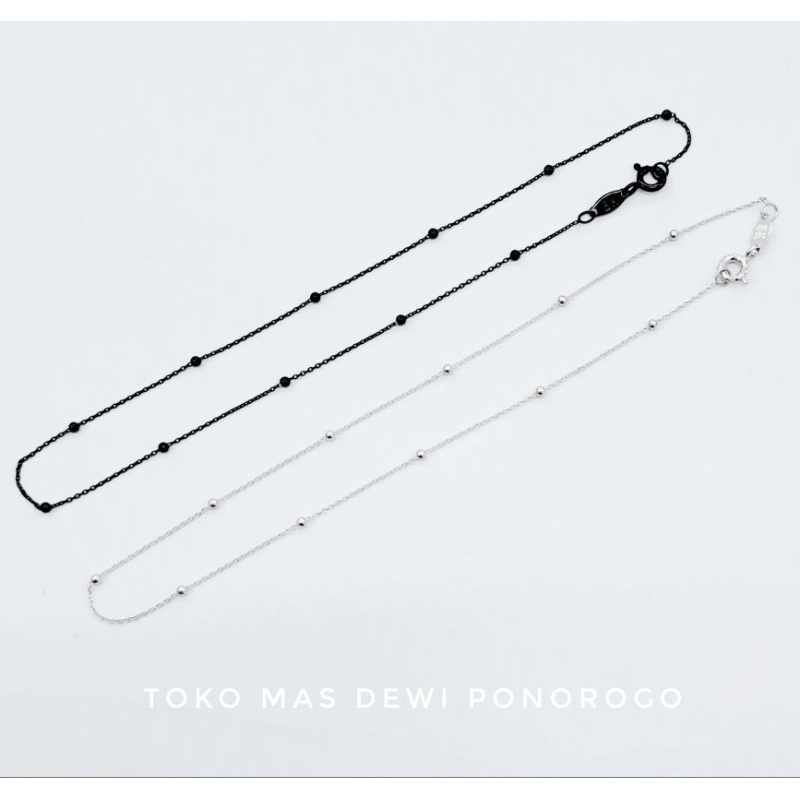 GELANG KAKI JEDAR Emas Asli Kadar 8K/375% BLACKGOLD & WHITE GOLD