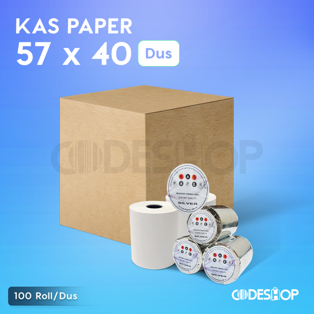 

(1 DUS) STRUK KASIR 58 X 40 UNTUK PRINTER BLUETOOTH KAS SILVER