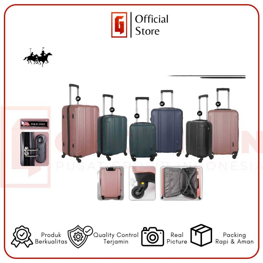 Polo Twin Koper 26 Inch Size Bagasi Hardcase Fiber ABS
