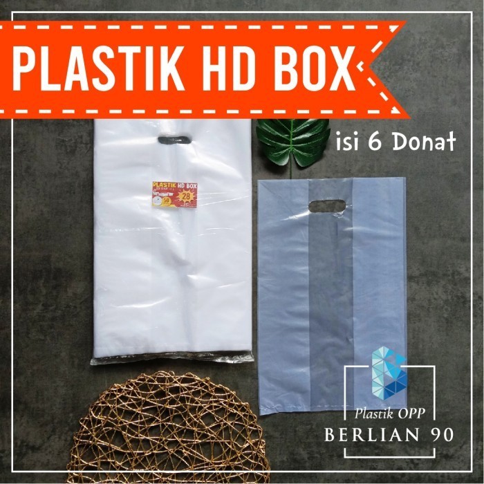 Kantong Plastik Hd Box Donat isi 6 Termurah / Plastik Hd Box Bening / Plastik Bos 20x20cm / Plastik 