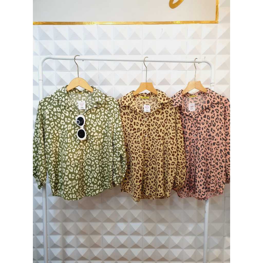 Blouse Kemeja Leopard Casual BKK