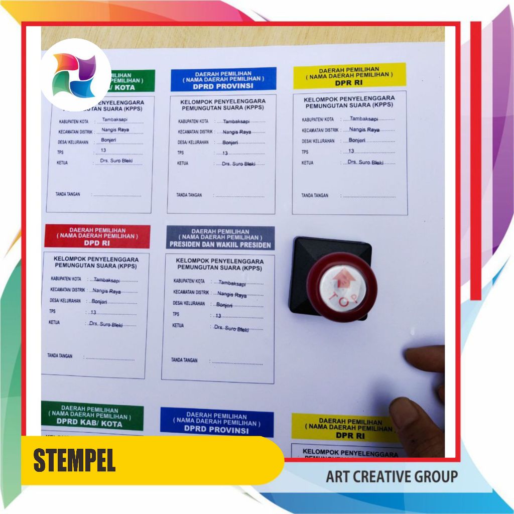 

Stempel Kartu Suara, Stempel TPS, Stempel PPS, Stempel, stempel custom Stempel Otomatis