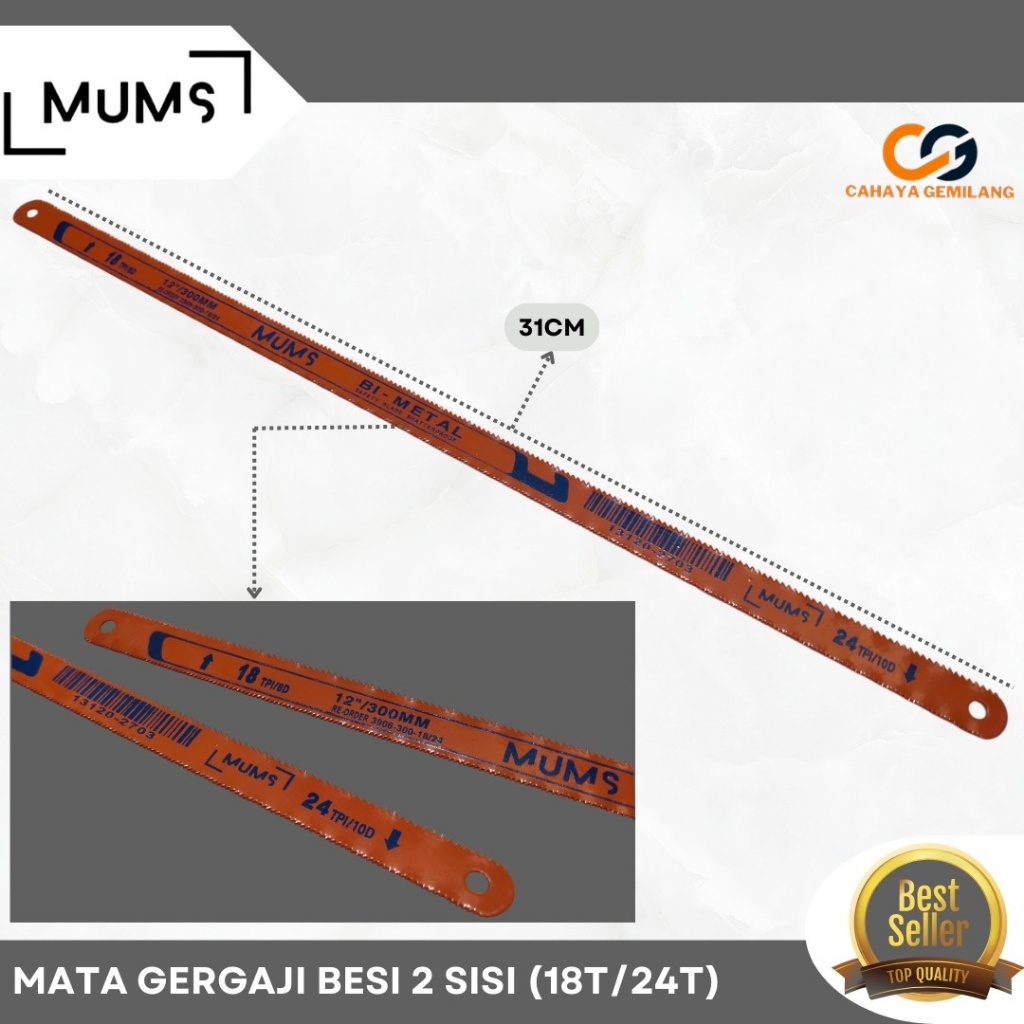 Mata Gergaji Besi 2 Sisi 2 Way 18T - 24T 12" Inch Bolak-Balik TERMURAH CGP