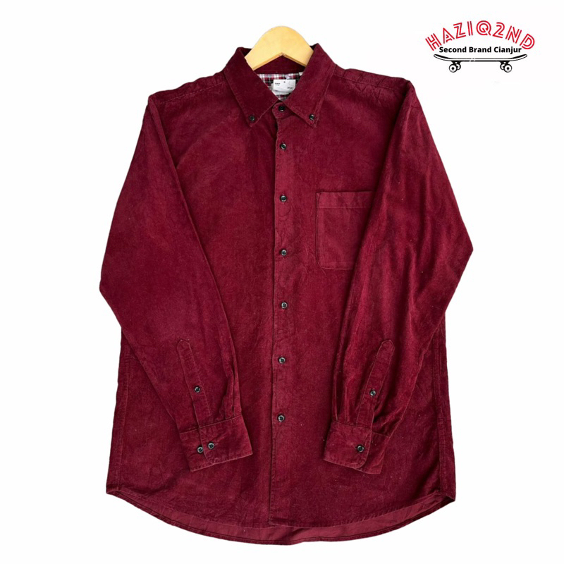 KEMEJA CORDUROY POLOS  / KEMEJA UNIQLO / KEMEJA PRIA SIZE L