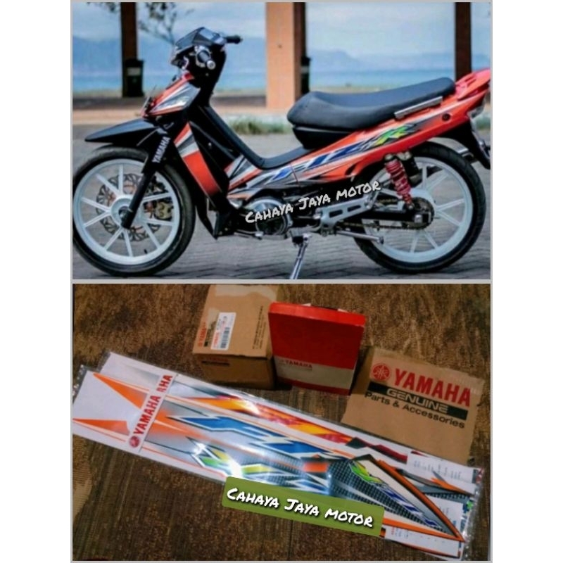 Striping Stiker Lis Yamaha Fiz R Fiz R Hitam Orange 2005 Asli Yamaha Full Set
