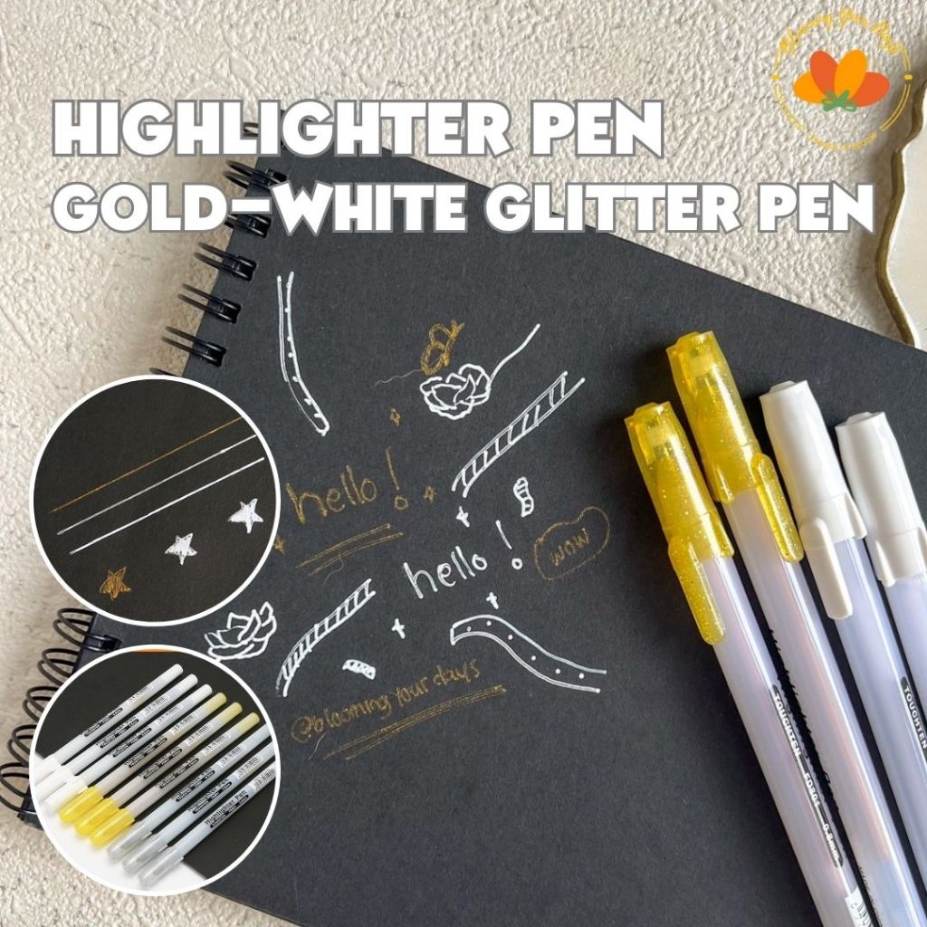 

Pulpen Highlight Pen Tinta Putih White Gold Emas Art Craft Pigment Liner Pen Pena Pen Marker Pen Cat Tahan Air