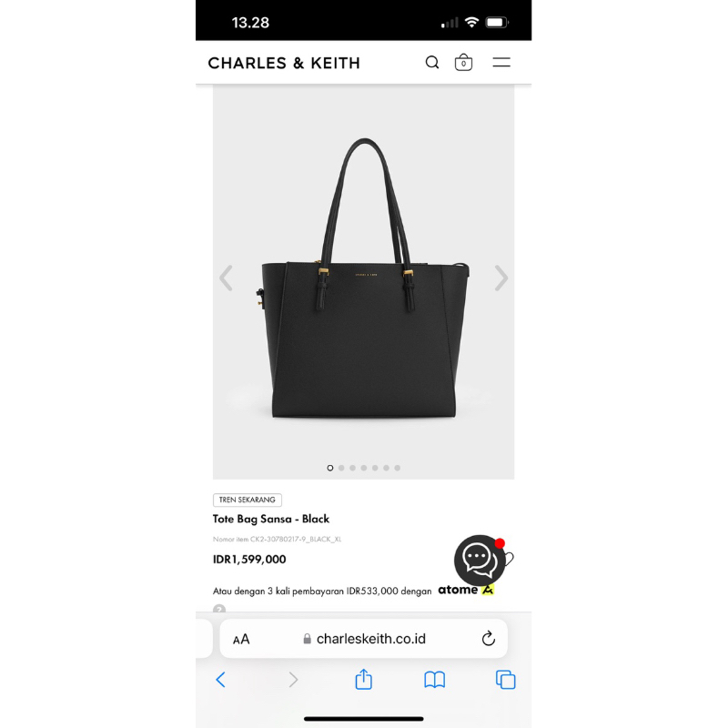 Tote Bag Charles & Keith / hand bag charles & keith / tas charles & keith