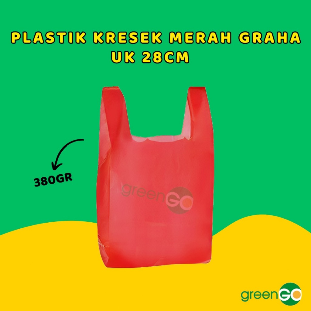 PLASTIK KRESEK MERAH 28CM GRAHA TEBAL PLASTIK MAKANAN PLASTIK BESEK PLASTIK DAGING TEBAL KUAT