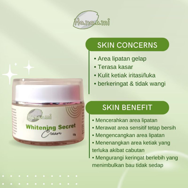Whitening secret cream hanaami, krim pemutih ketiak, krim pemutih selangkangan, krim pemutih leher B
