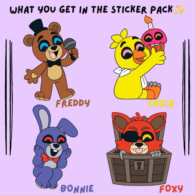 

BISA KIRIM HARI INI Five Nights at Freddy's Sticker | FNaF Hologram Sticker Pack