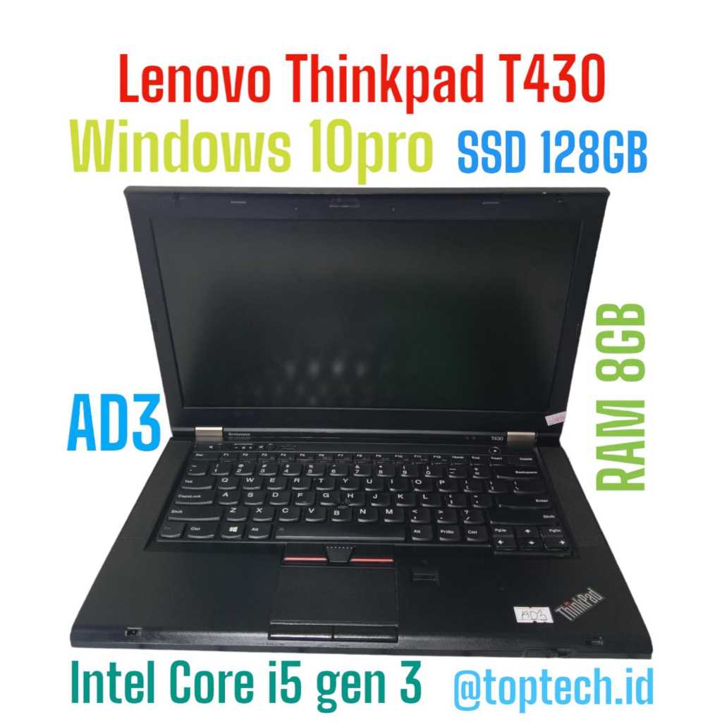 (AD3) Laptop Lenovo Thinkpad T430 RAM 8GB Intel Core i5 gen 3