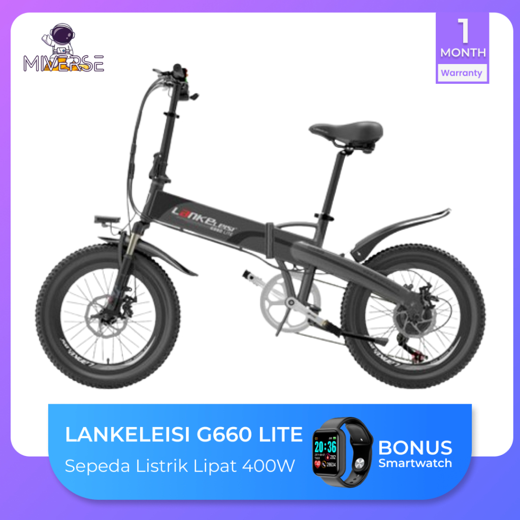 Lankeleisi G660 Sepeda Listrik Lipat Folding Bike Lite Edition