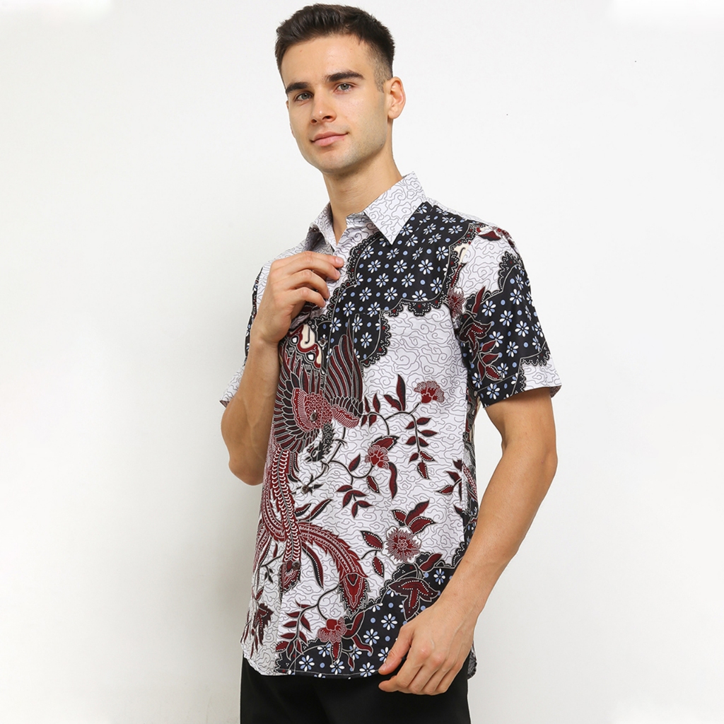 Rianty Batik Premium Pria Kemeja Pendek Slimfit Hem Pascal Pascalia