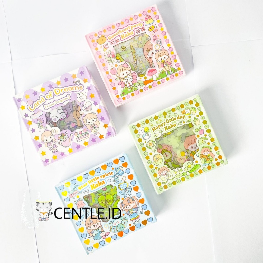 

CENTLE.ID Stiker 100 Lembar Momo box mini Sticker Kartun Korea Lucu Anti Air