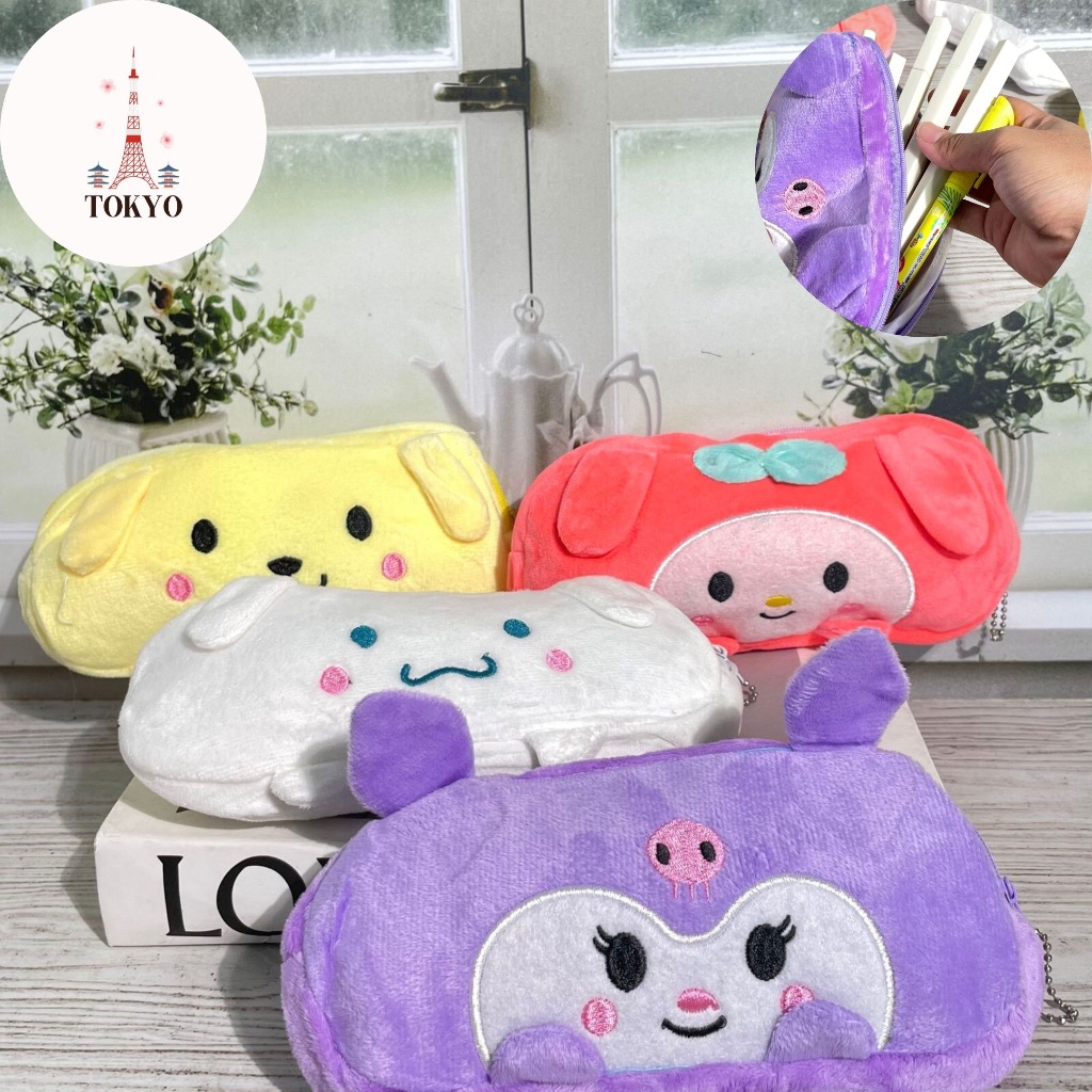 

Kotak Pensil Kain Sanrio Kaki Menonjol V2 Pompompurin Melody Kuromi