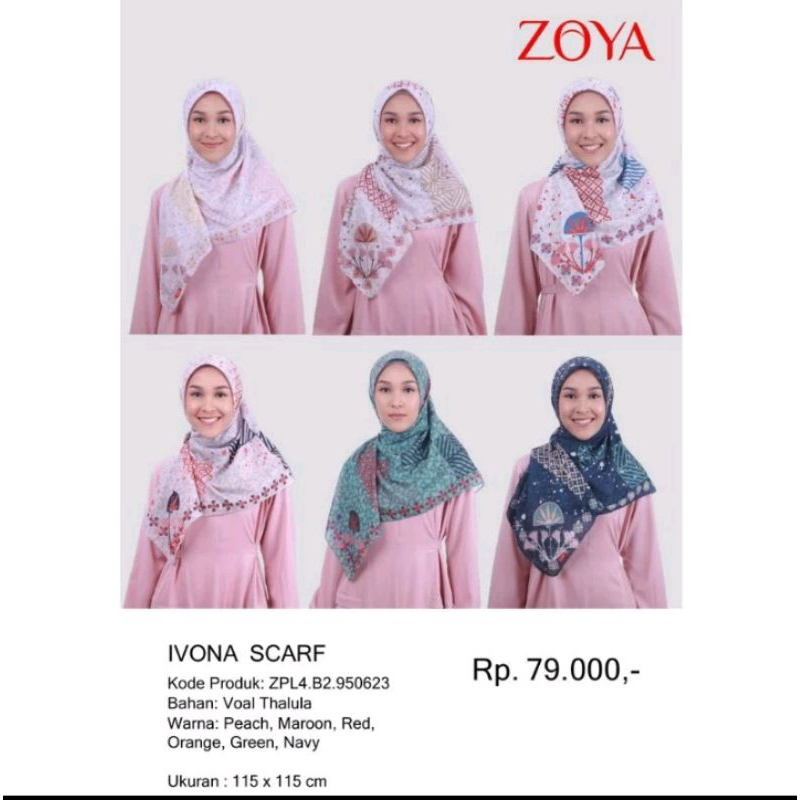 Zoya Ivona Scarf – Kerudung Hijab Segiempat
