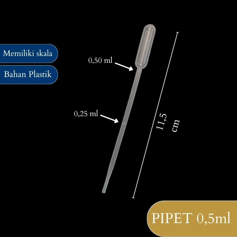 Pipet Plastik Tetes Obat Laboratorium ukuran 0,2 0,5 1 2 3 5  ml 1ml 2ml 3ml 5ml 10ml - 100pcs