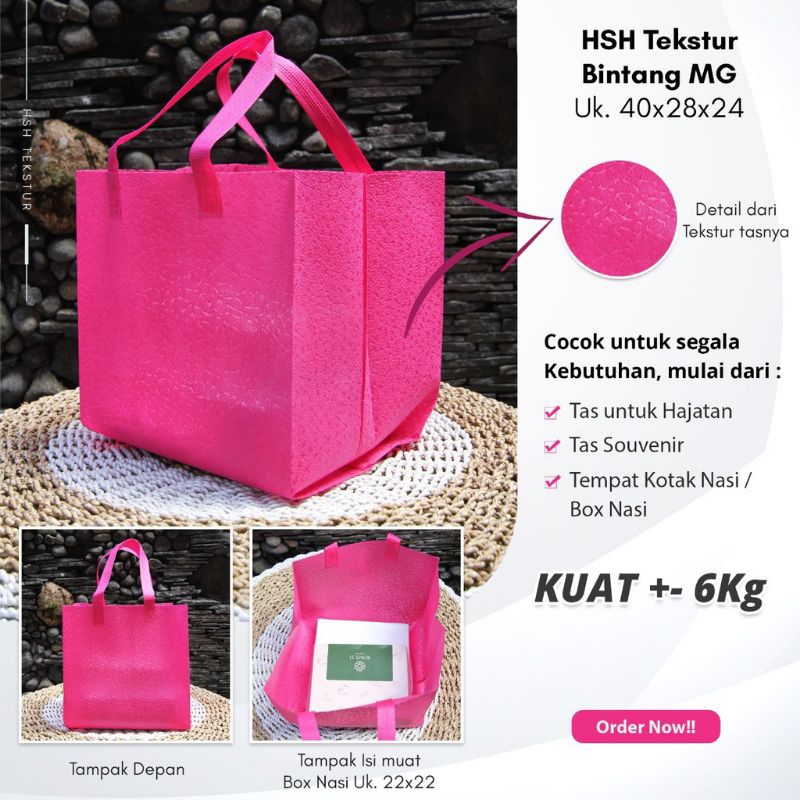 

TAS SPUNBOND EMBOS 40X28X24 / TAS HAJATAN / TAS BERKAT / TAS KOTAK NASI / GOODIE BAG