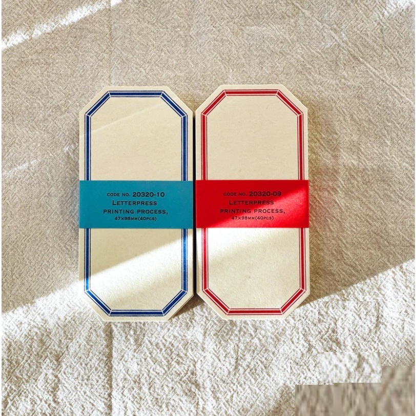 

Classiky Letterpress Label Cards Samples (Red/Blue)