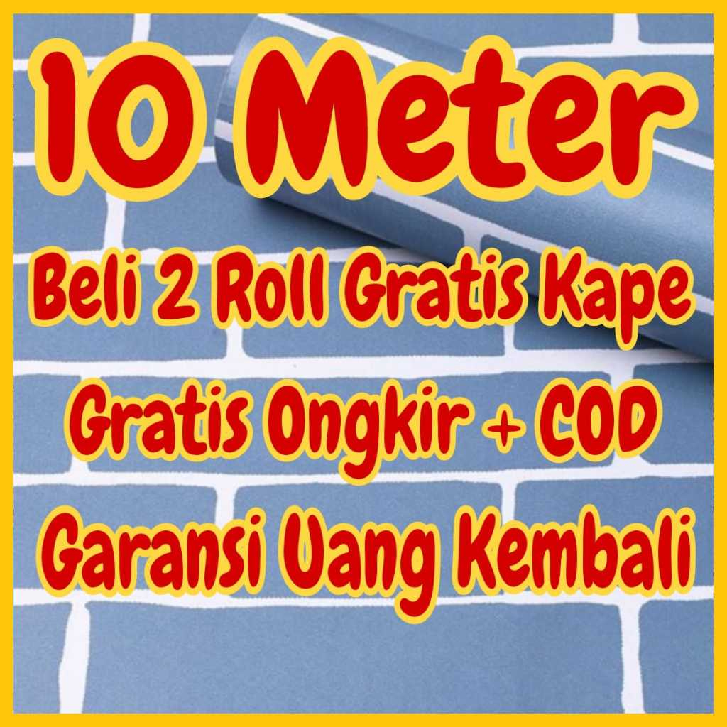 Wallpaper dinding 10 meter Wallpaper dinding kamar tidur stiker dinding kamar tidur MOTIF BATU BATA 