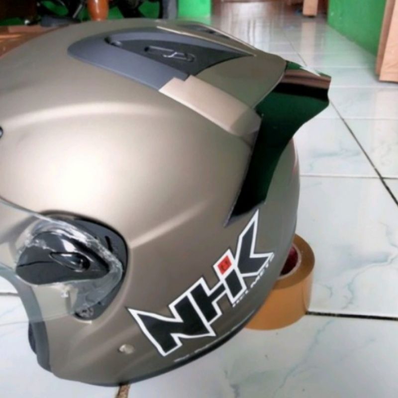 New Spoiler Helm Halface Racing NHK R6 Warna Hitam