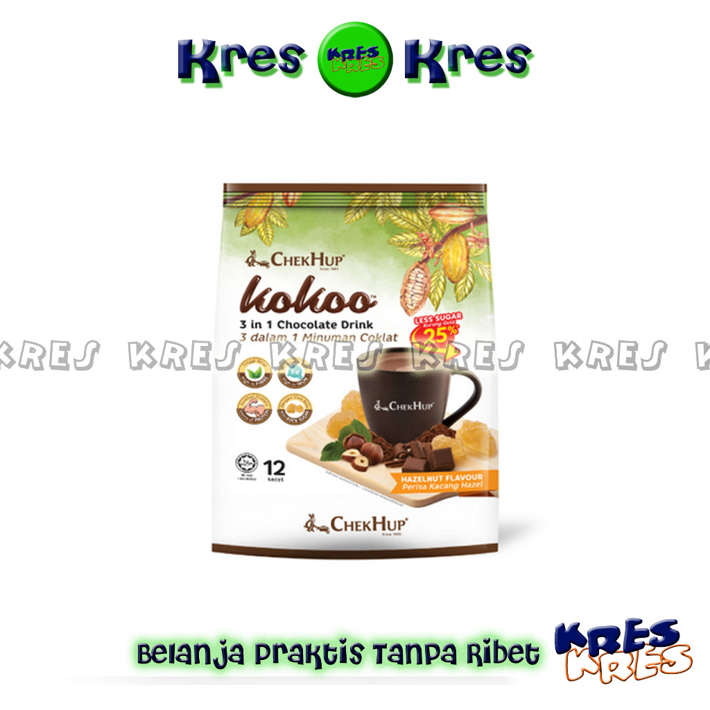 

KRES - CHEK HUP Kokoo Hot Chocolate HAZELNUT Less Sugar ChekHup Halal