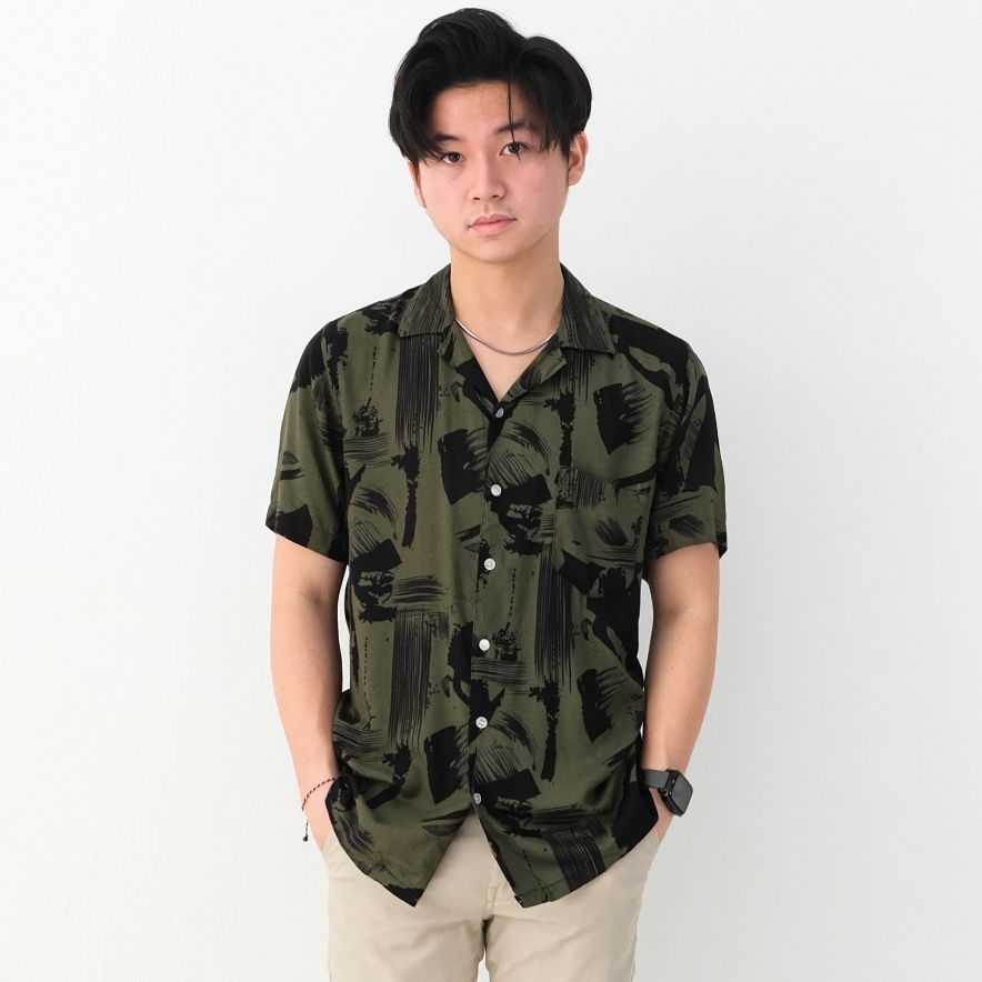 GROSIR MURAH SANVANINA Kemeja Hawai Pria Printing  Kashmer Casual Shirt E1528