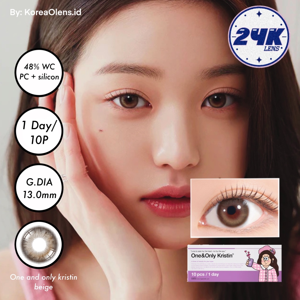 SOFTLENS ORI KOREA HAPA KRISTIN IVE JANG WONYOUNG LENS ONE AND ONLY BEIGE 5 PAIRS 1DAY