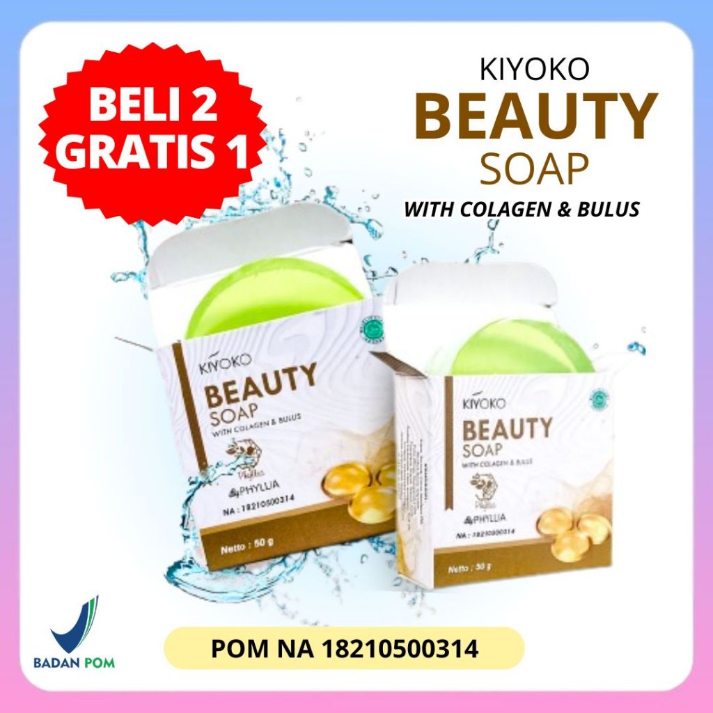 Sabun Kiyoko Beauty Soap by Phyllia Promo Beli 2 Gratis 1 - Untuk Kulit Berjerawat / Kusam / Flek