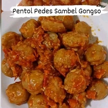 

pentol pedas sambal gongso frozen / sambel pedes nampol halal / lauk camilan