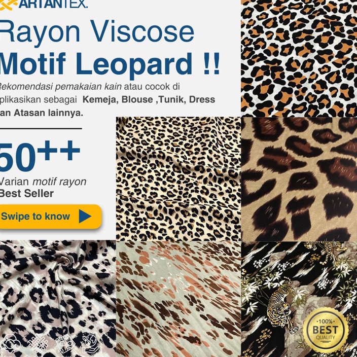 MEGA SALE Kain Rayon Viscose Premium Motif LeopardMacanZebra 6